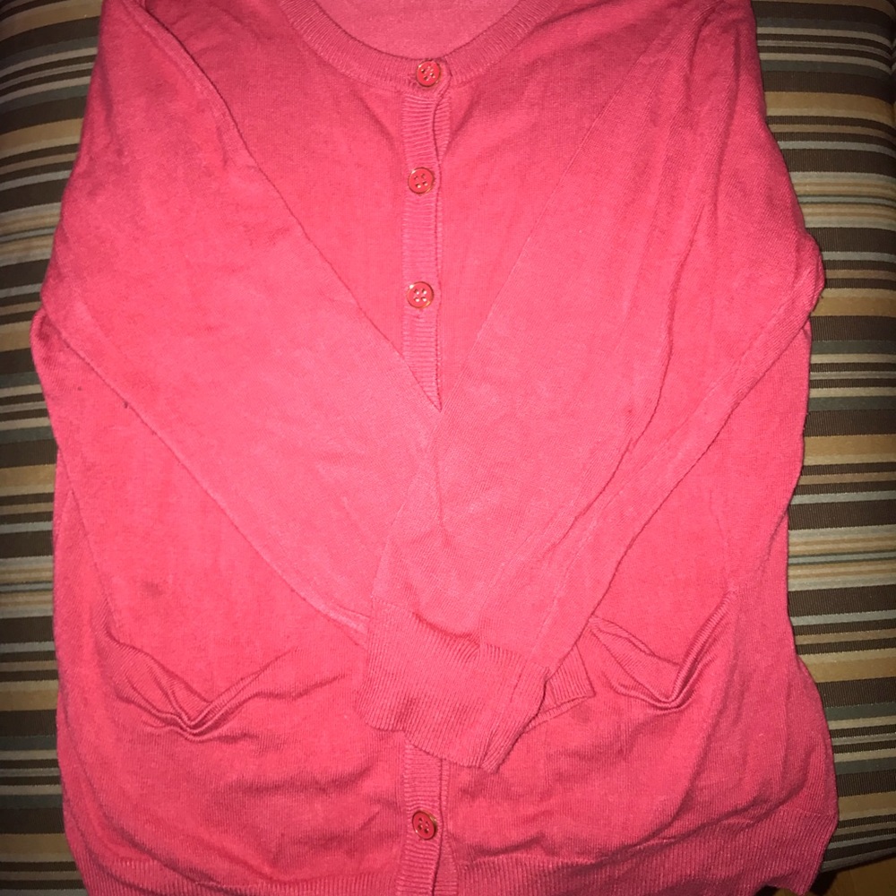 pink cardigan